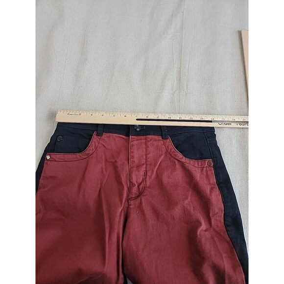 Maeve Anthropologie Jeans Womens 26 27x28.5 Straight Color Block Black Rust EUC - Picture 6 of 16